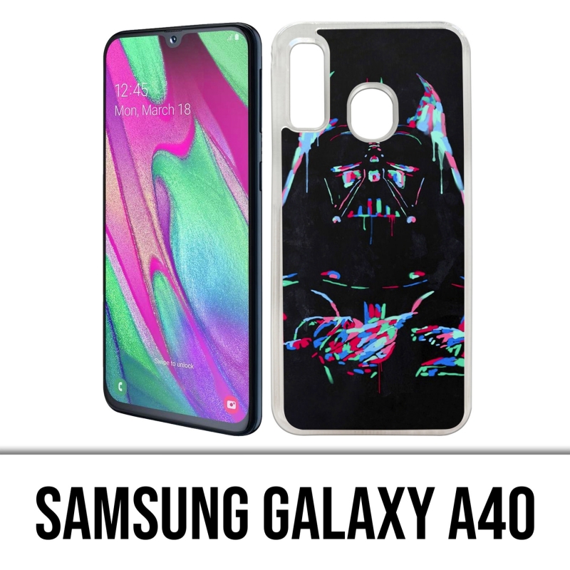 Coque Samsung Galaxy A40 - Star Wars Dark Vador Néon