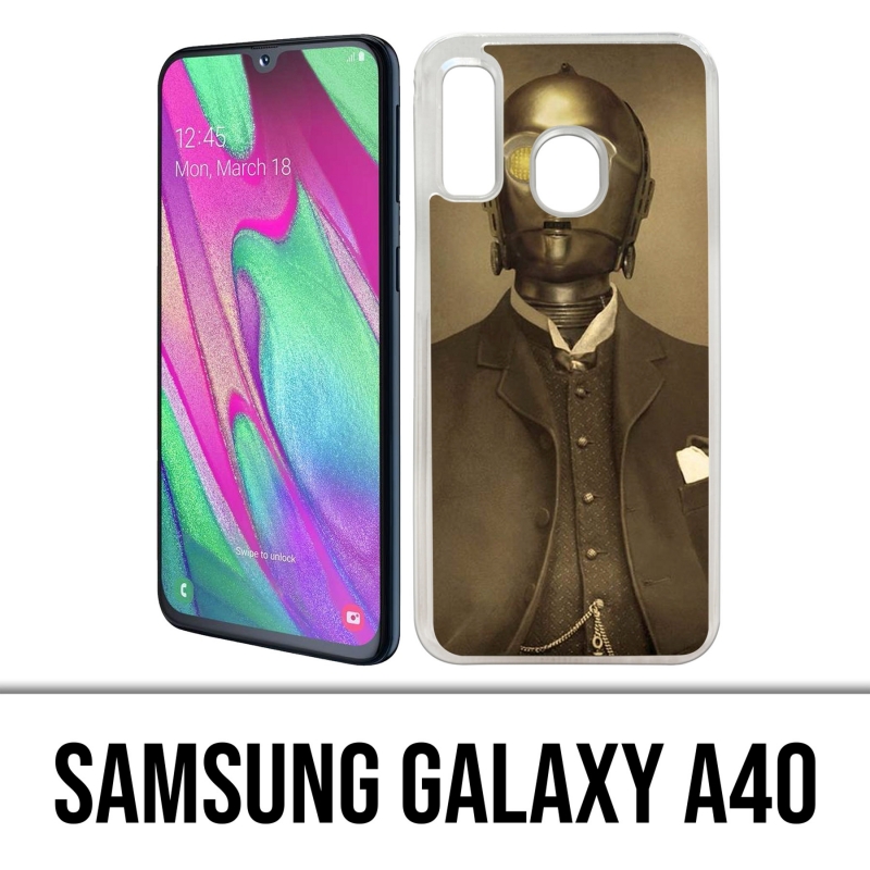 Custodia per Samsung Galaxy A40 - Star Wars Vintage C3Po