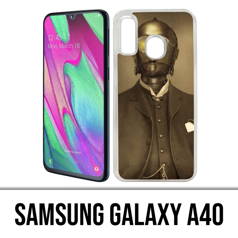 Samsung Galaxy A40 Case - Star Wars Vintage C3Po
