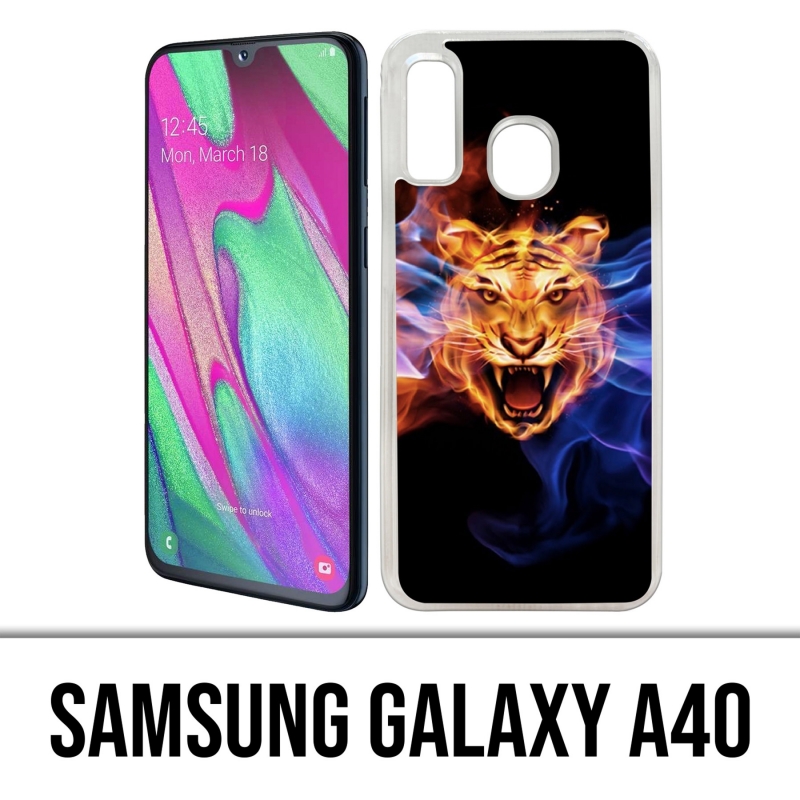 Custodia per Samsung Galaxy A40 - Flames Tiger