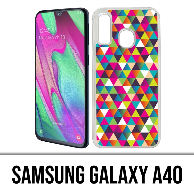 Samsung Galaxy A40 Case - Mehrfarbiges Dreieck