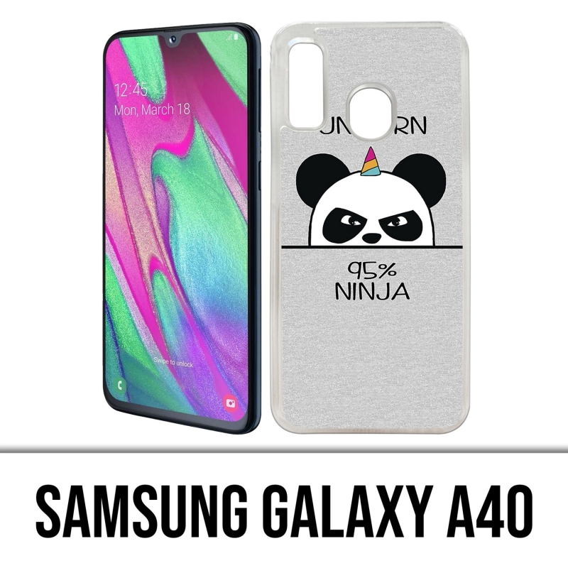 Coque Samsung Galaxy A40 - Unicorn Ninja Panda Licorne