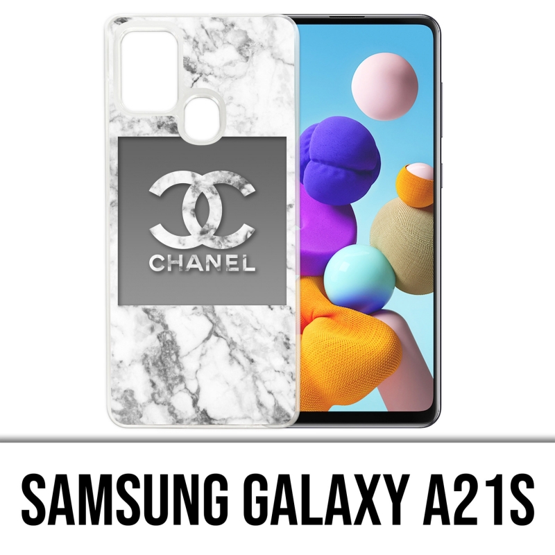 Coque Samsung Galaxy A21s - Chanel Marbre Blanc