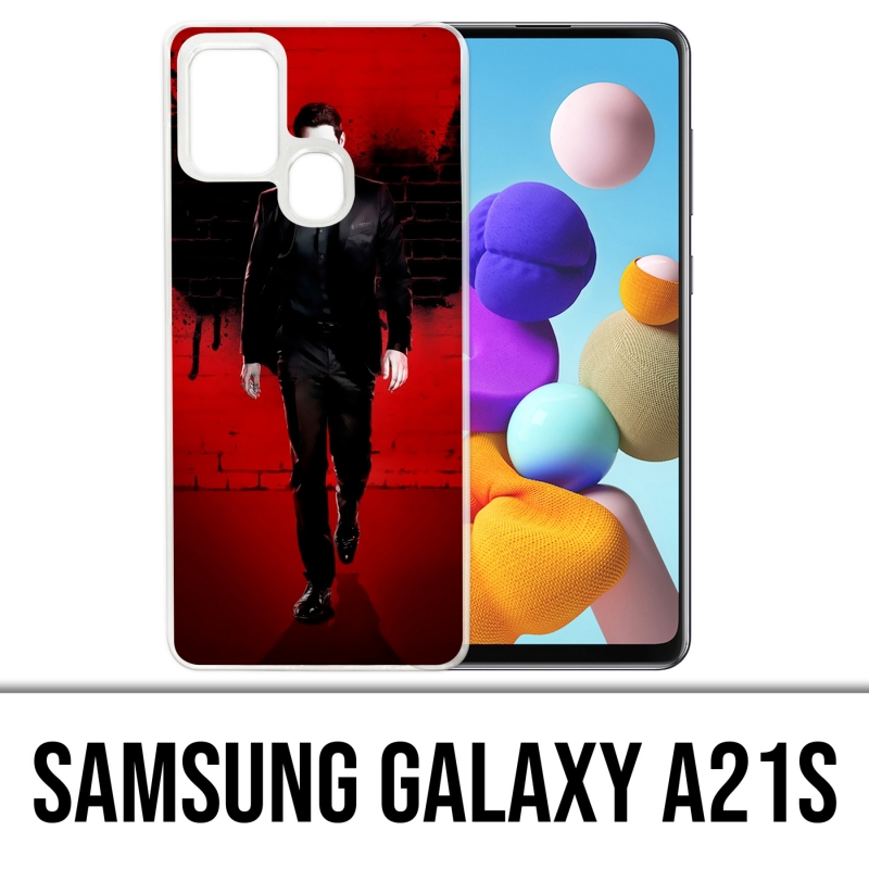 Custodia per Samsung Galaxy A21s - Lucifer Wings Wall