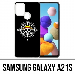 Custodia per Samsung Galaxy A21s - Bussola con logo di un pezzo