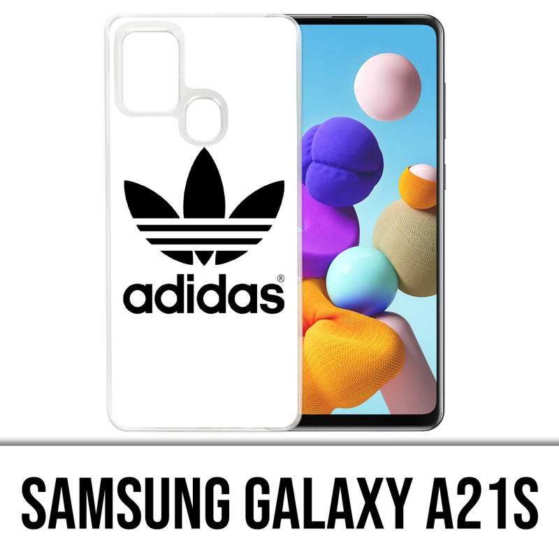 Resplandor Pareja casete Funda Para Samsung Galaxy A21s - Adidas Classic Blanc