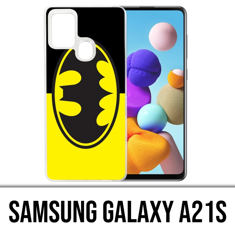 Funda Samsung Galaxy A21s - Batman Logo Classic Amarillo Negro