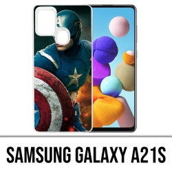 Funda Samsung Galaxy A21s - Capitán América Comics Avengers
