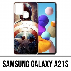 Custodia per Samsung Galaxy A21s - Captain America Grunge Avengers