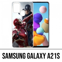 Coque Samsung Galaxy A21s - Captain America Vs Iron Man Avengers