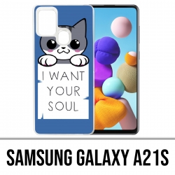 Funda Samsung Galaxy A21s - Gato, quiero tu alma
