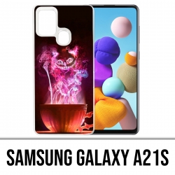 Custodia per Samsung Galaxy A21s - Gatto Tazza Alice nel Paese delle Meraviglie
