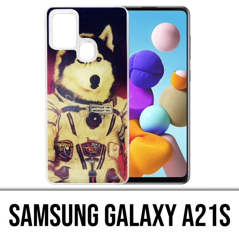 Coque Samsung Galaxy A21s - Chien Jusky Astronaute
