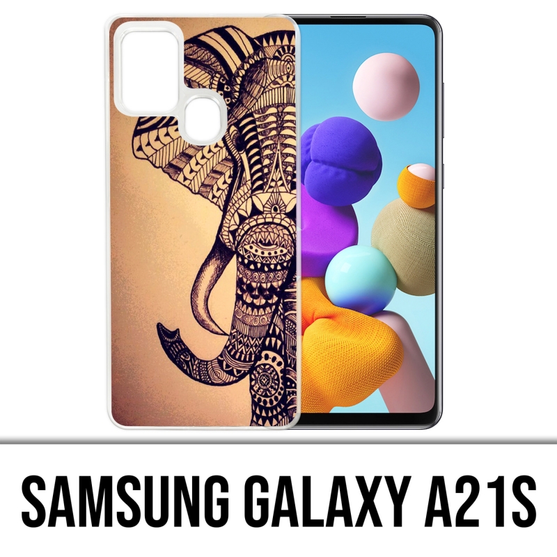 Custodia per Samsung Galaxy A21s - Elefante azteco vintage