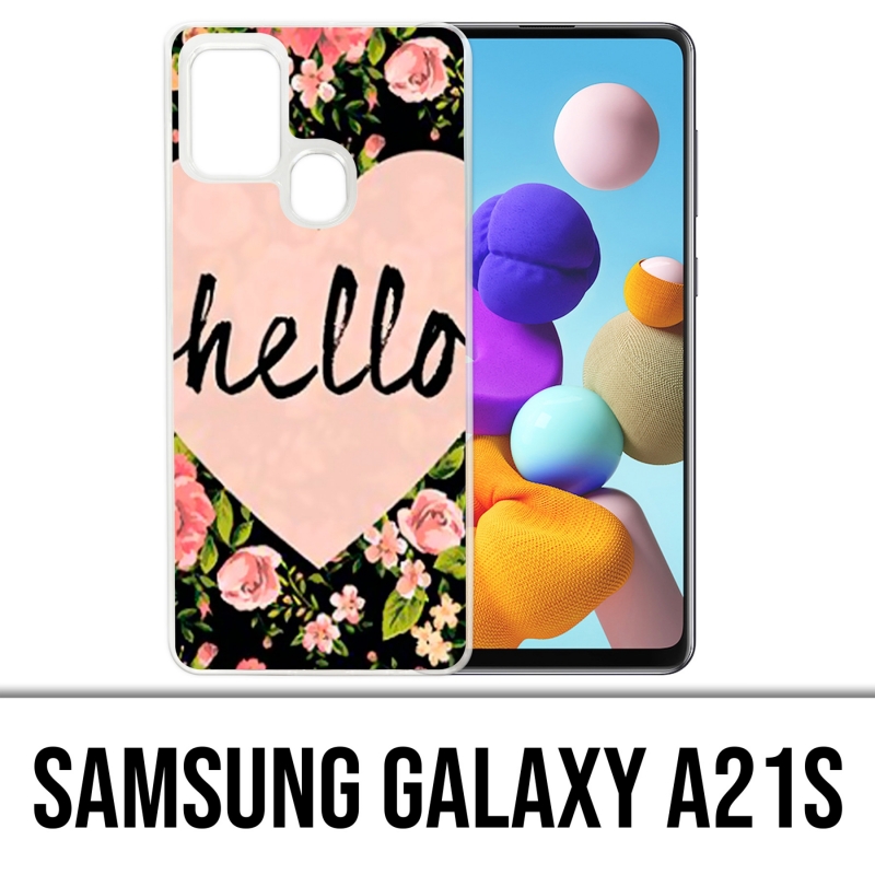 Funda Samsung Galaxy A21s - Hola corazón rosa