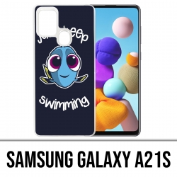 Samsung Galaxy A21s Case - Schwimmen Sie einfach weiter
