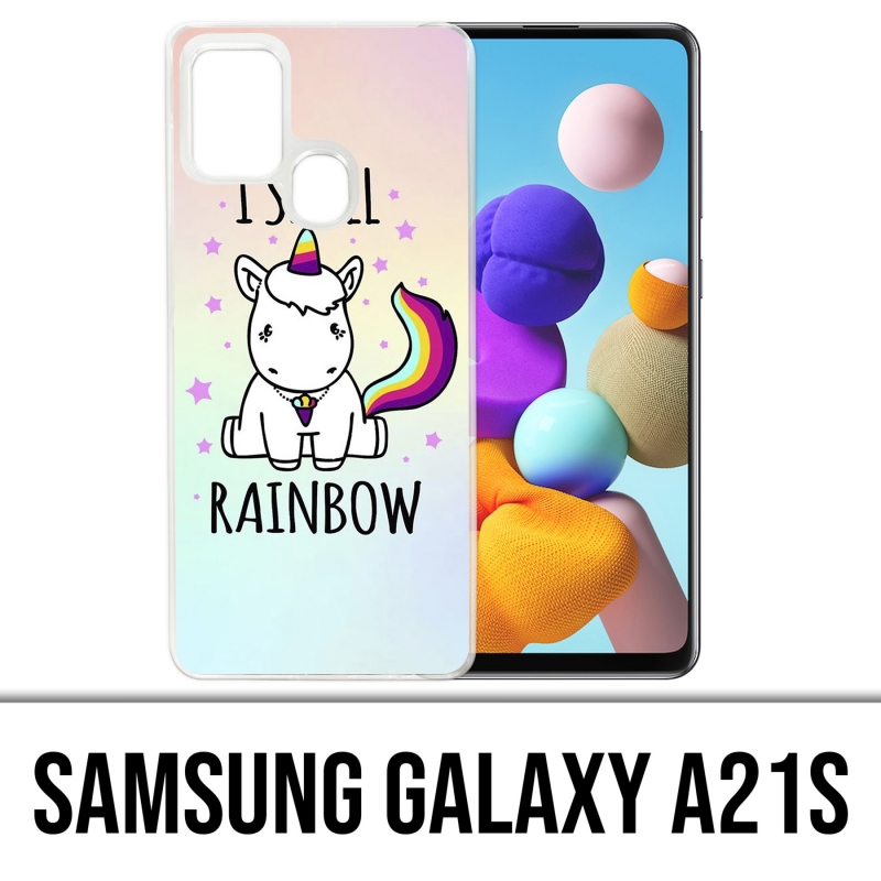 Samsung Galaxy A21s Case - Einhorn Ich rieche Raimbow