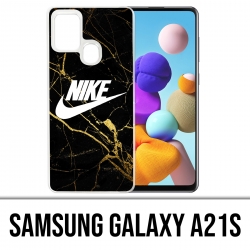 Samsung Galaxy A21s Case - Nike Logo Gold Marble