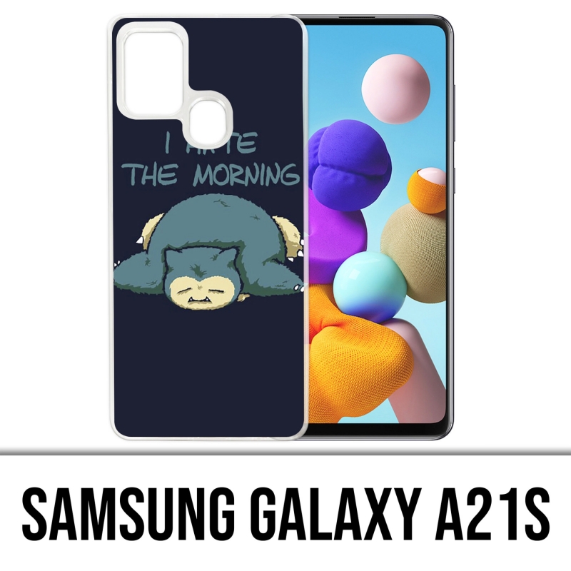 Custodia per Samsung Galaxy A21s - Pokémon Snorlax Hate Morning