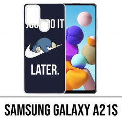 Custodia per Samsung Galaxy A21s - Pokémon Snorlax fallo più tardi
