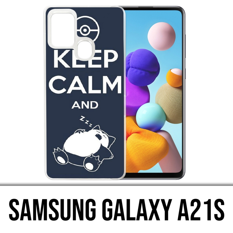 Coque Samsung Galaxy A21s - Pokémon Ronflex Keep Calm