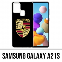 Coque Samsung Galaxy A21s - Porsche Logo Noir