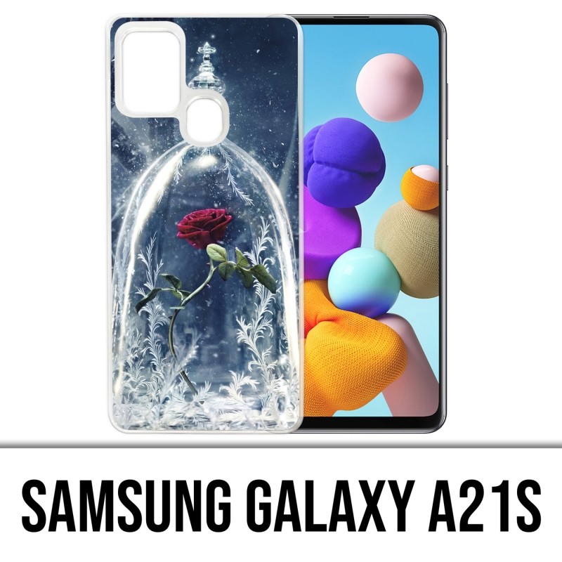 Custodia per Samsung Galaxy A21s - La bella e la bestia Rosa