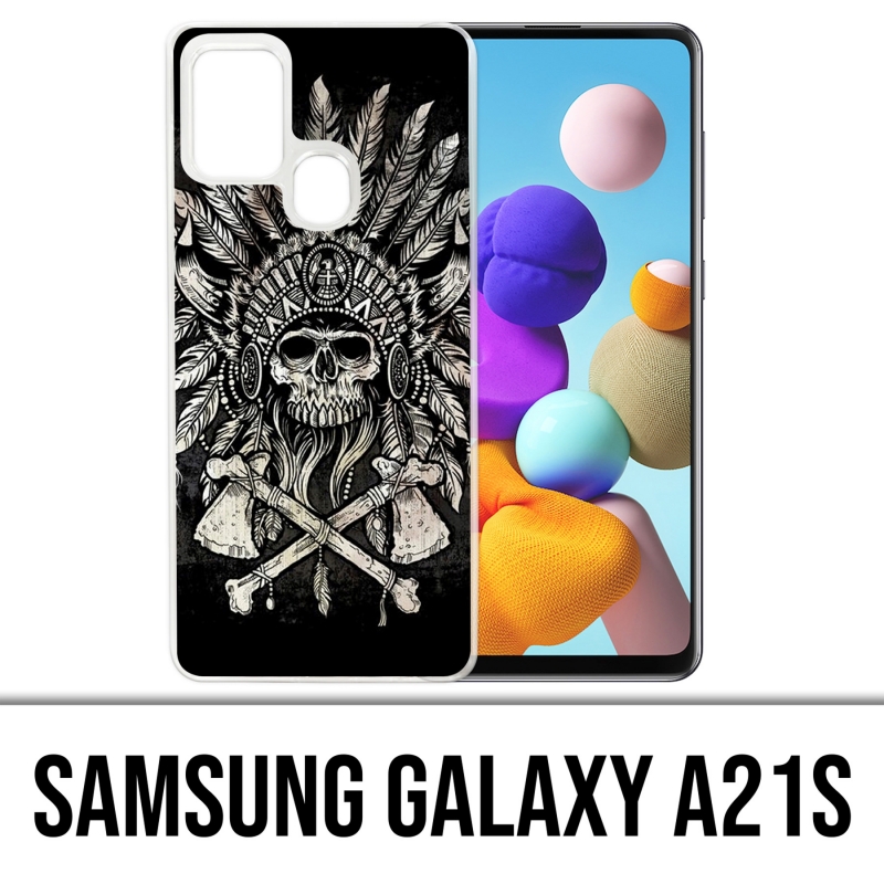 Funda Samsung Galaxy A21s - Plumas de cabeza de calavera