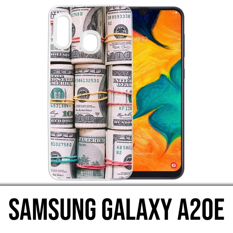 Custodia per Samsung Galaxy A20e - Banconote in dollari arrotolate