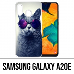 Coque Samsung Galaxy A20e - Chat Lunettes Galaxie