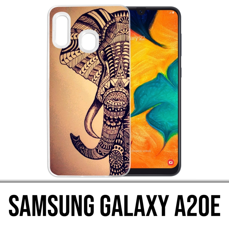 Coque Samsung Galaxy A20e - Éléphant Aztèque Vintage