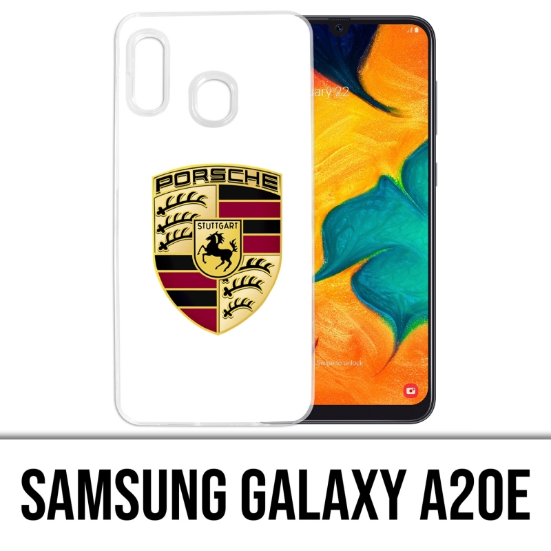 Coque Samsung Galaxy A20e - Porsche Logo Blanc