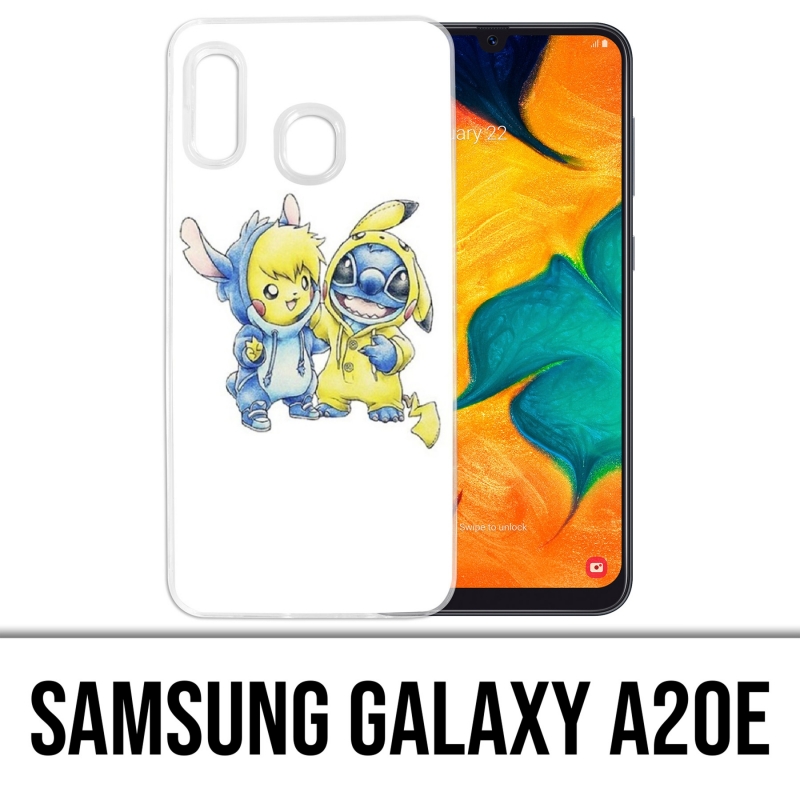 Coque Samsung Galaxy A20e - Stitch Pikachu Bébé