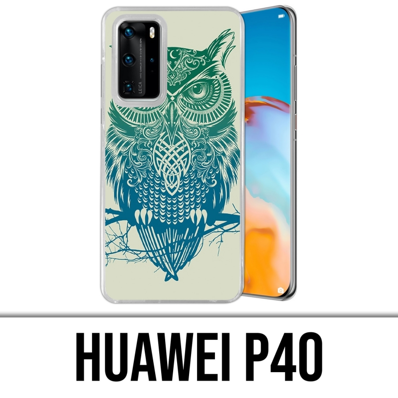 Custodia per Huawei P40 - Gufo astratto