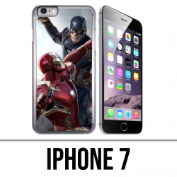 Coque iPhone 7 - Captain America Vs Iron Man Avengers