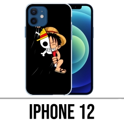 Coque iPhone 12 - One Piece Baby Luffy Drapeau