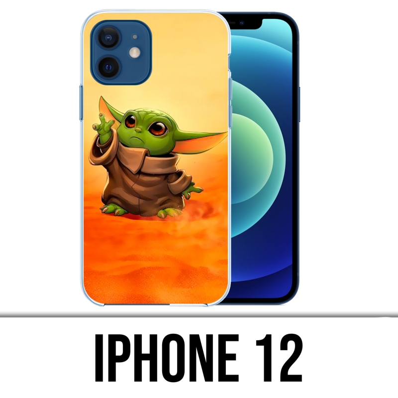 Coque iPhone 12 - Star Wars Baby Yoda Fanart