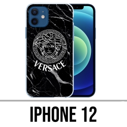 Funda para iPhone 12 - Versace Black Marble