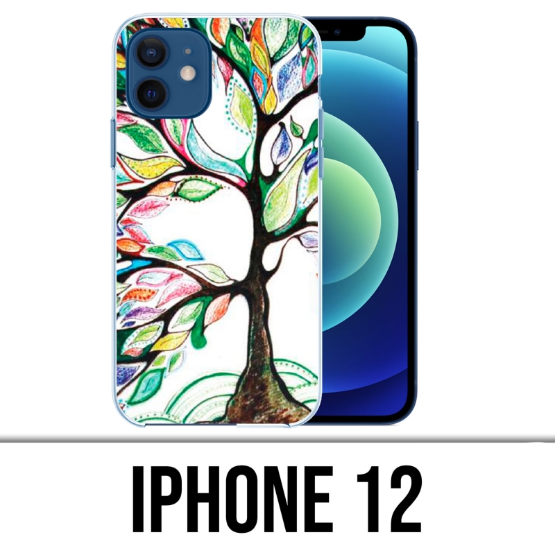 Coque iPhone 12 - Arbre Multicolore