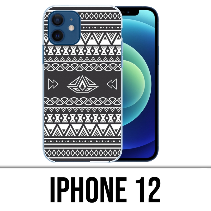 Coque iPhone 12 - Azteque Gris