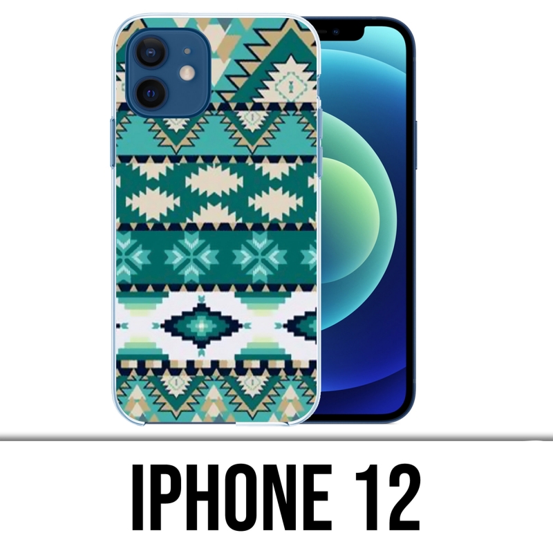 Coque iPhone 12 - Azteque Vert