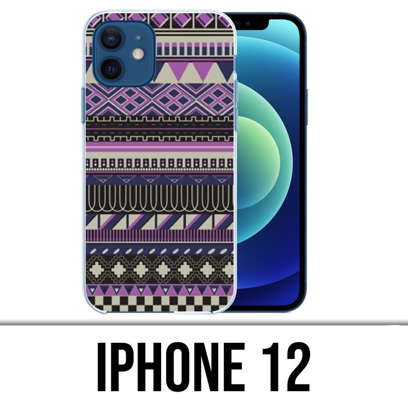 Coque iPhone 12 - Azteque Violet