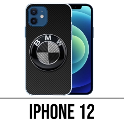 Custodia per iPhone 12 - Logo Bmw in carbonio