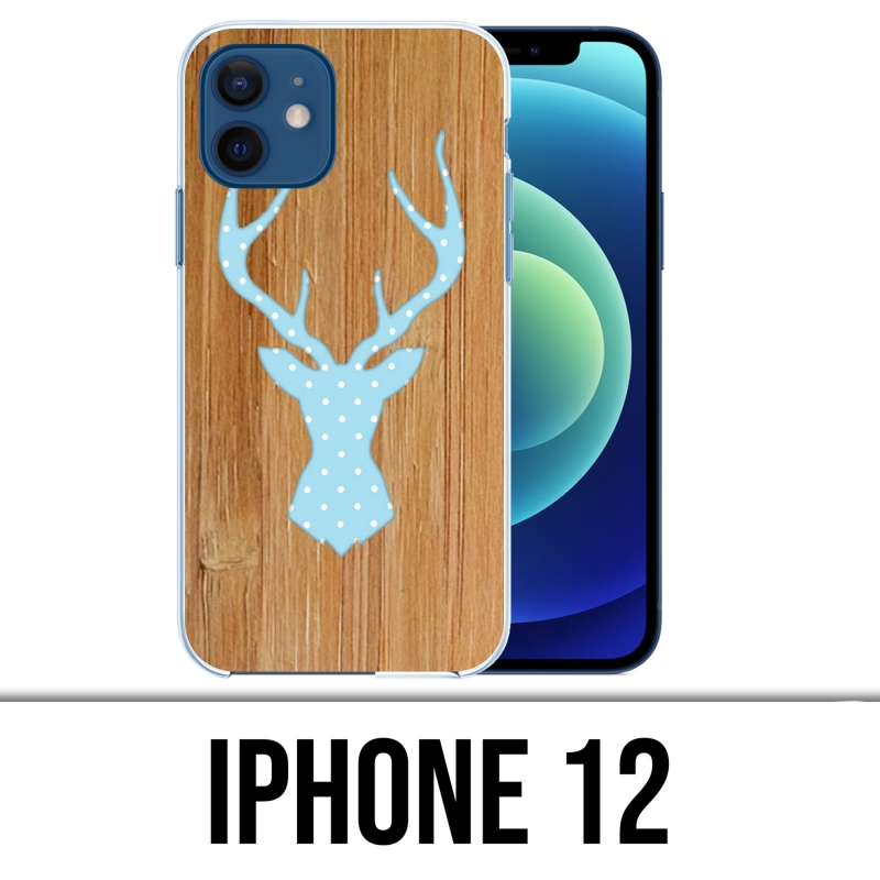 Coque iPhone 12 - Cerf Bois Oiseau