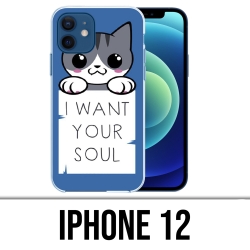 Custodia per iPhone 12 - Gatto, voglio la tua anima