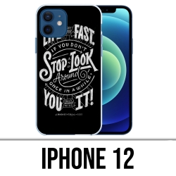 Custodia per iPhone 12 - Life Fast Stop Look Around Quote