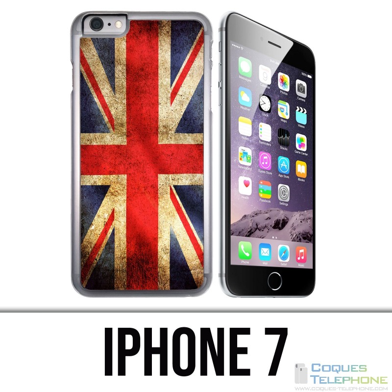 Coque iPhone 7 - Drapeau Uk Vintage