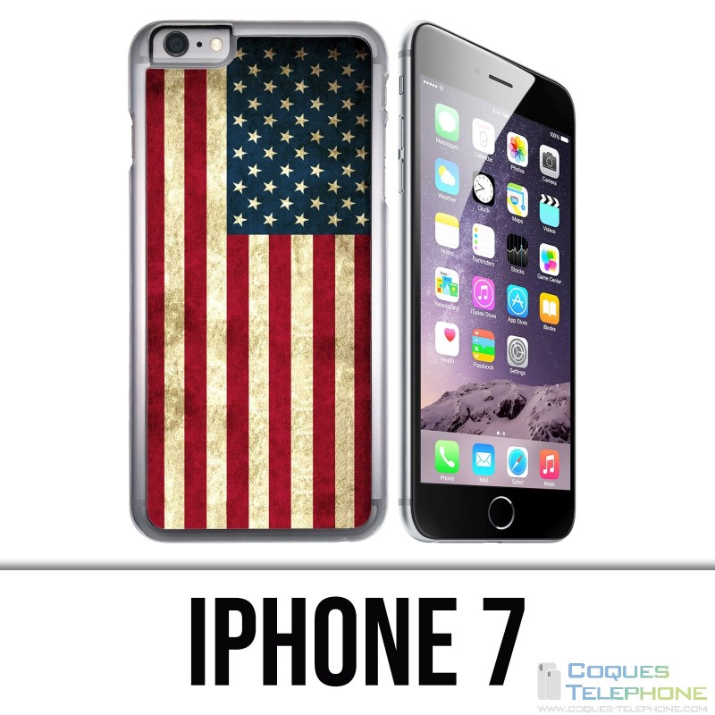 Coque iPhone 7 - Drapeau Usa