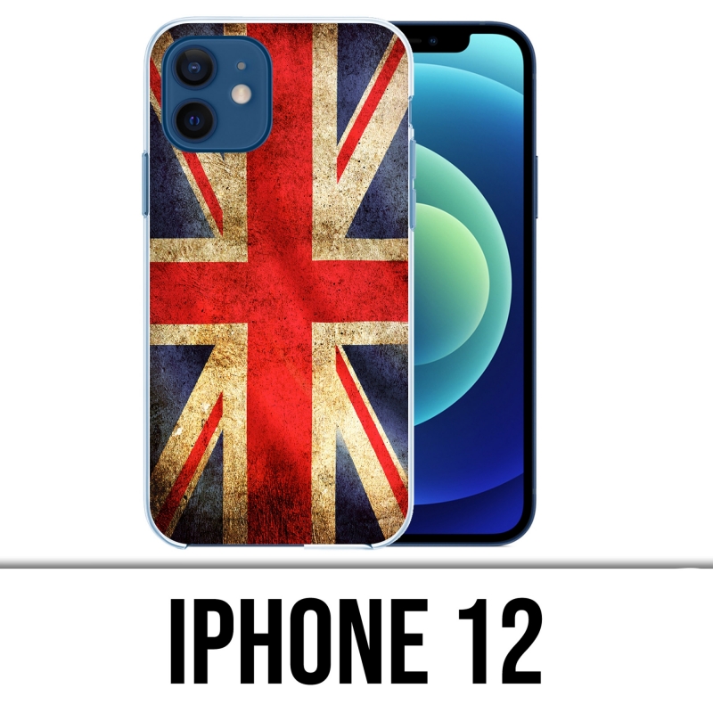 Coque iPhone 12 - Drapeau Uk Vintage