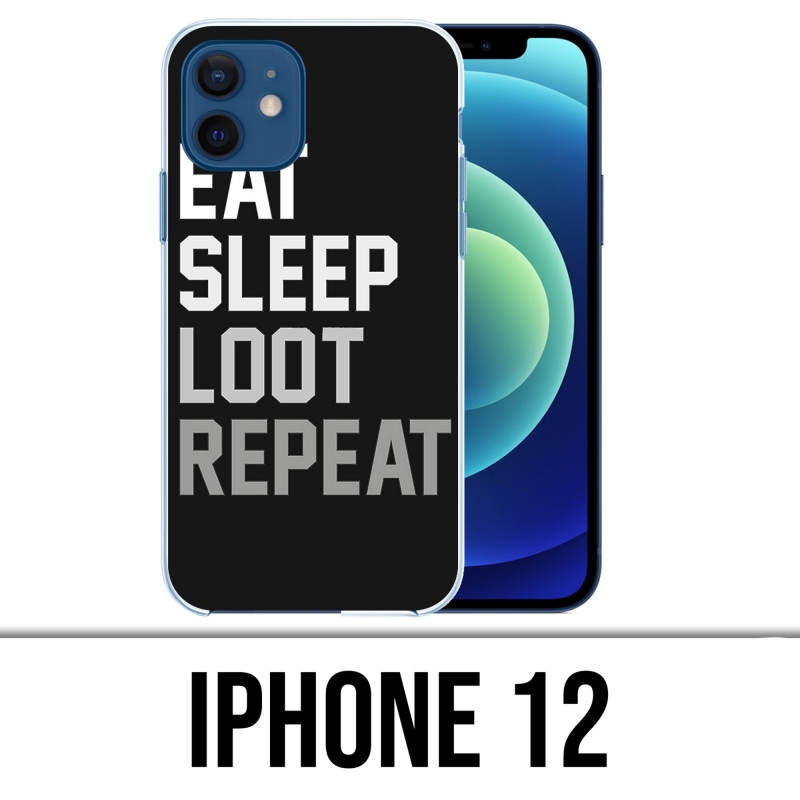 Coque iPhone 12 - Eat Sleep Loot Repeat